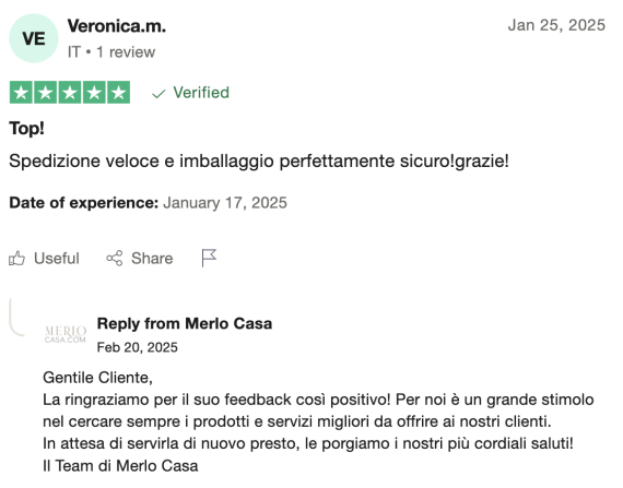 Recensione Trustpilot