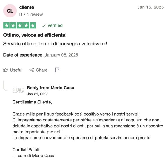 Recensione Trustpilot