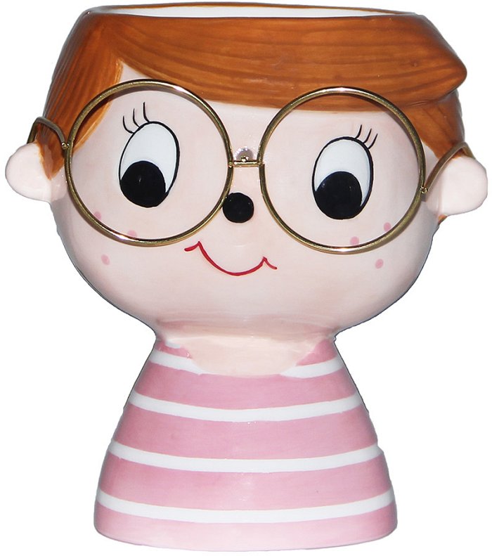 Vaso in ceramica ragazzo rosa