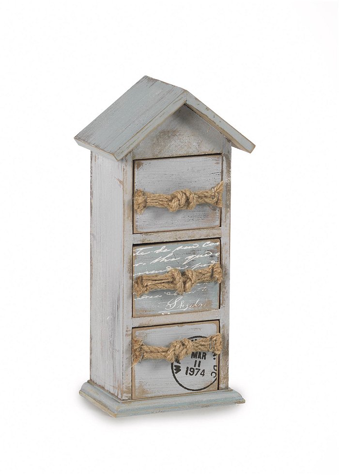 Portatutto cabina in legno con 3 cassetti
