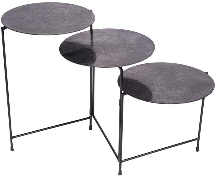 Tavolino 3 piani in metallo antracite