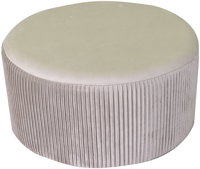 Pouf beige in velluto