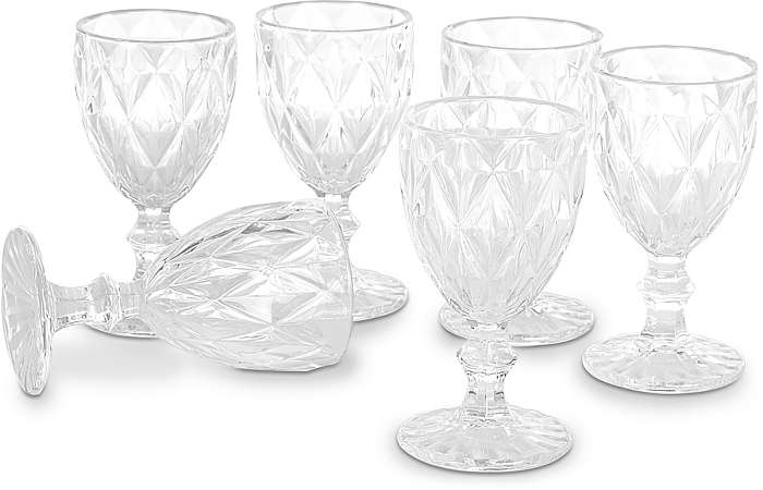 Set 6 calici vino Diamant in vetro
