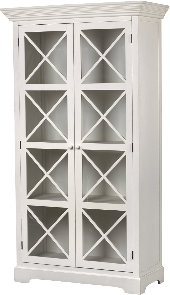 Vetrina 2 ante in legno bianco