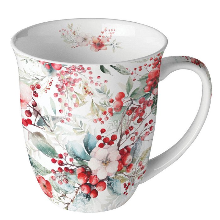 Mug 0,4 L .Tea in Ceramica Winter Berries