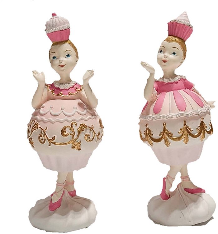Candy girl in resina rosa e oro - 2 modelli disponibili