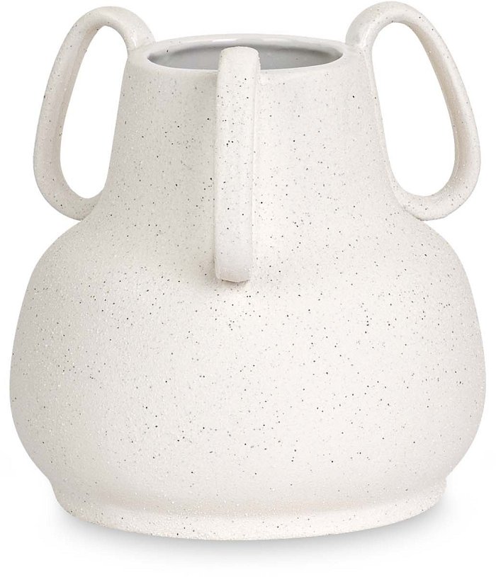 Vaso in ceramica Stoneware bianco con 3 manici