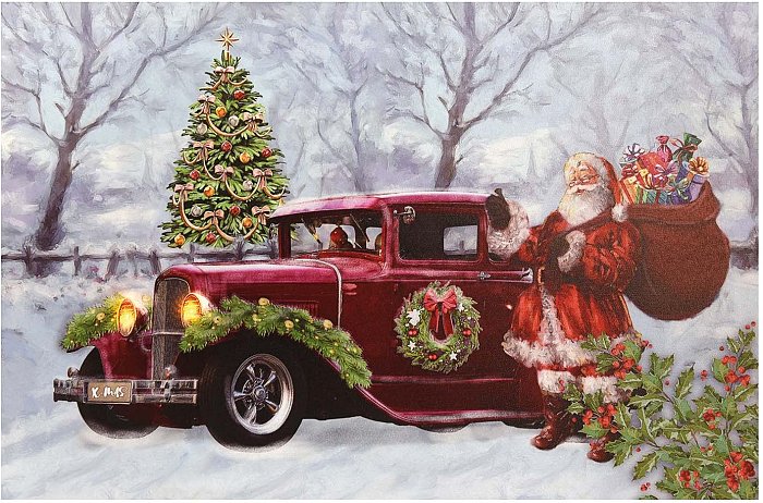 Quadro automobile rossa con led multicolor