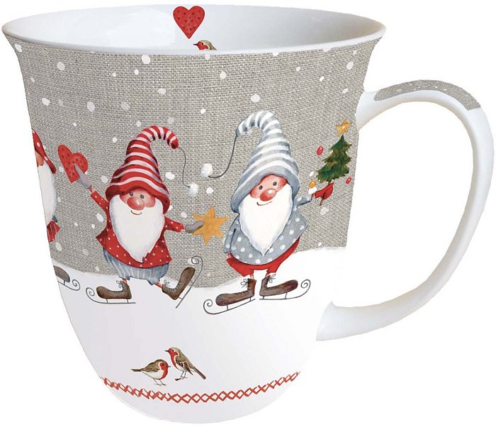 Mug tea in ceramica gnomi su pattini