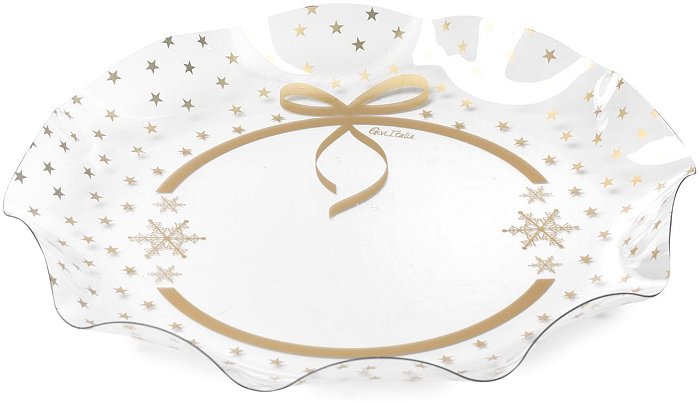Vassoio rotondo in plastica pet Gold Christmas