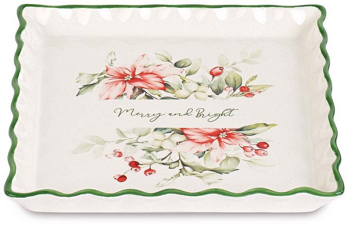 Vassoio Quadrato in Ceramica Merry & Bright con scatola regalo