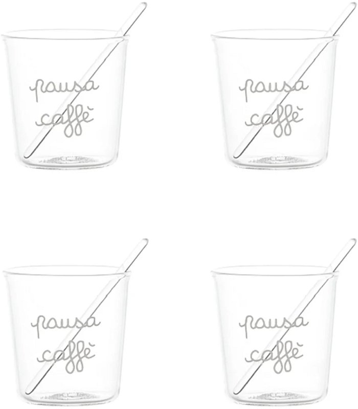Set 4 Bicchierini Espresso "Pausa Caffè"
