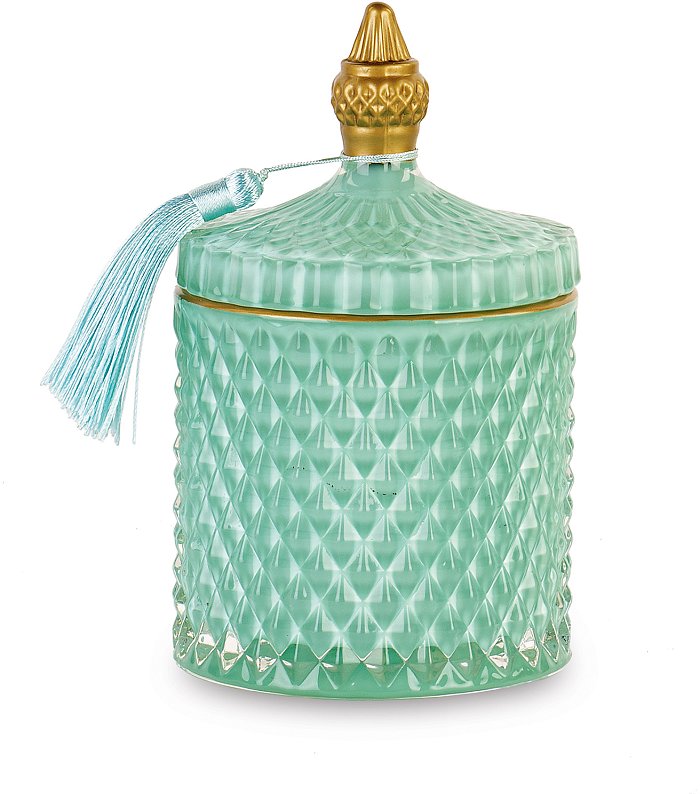 Candela Profumata Lime e Pepe in Vasetto di Vetro Tiffany