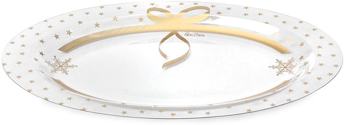 Vassoio ovale in plastica pet Gold Christmas