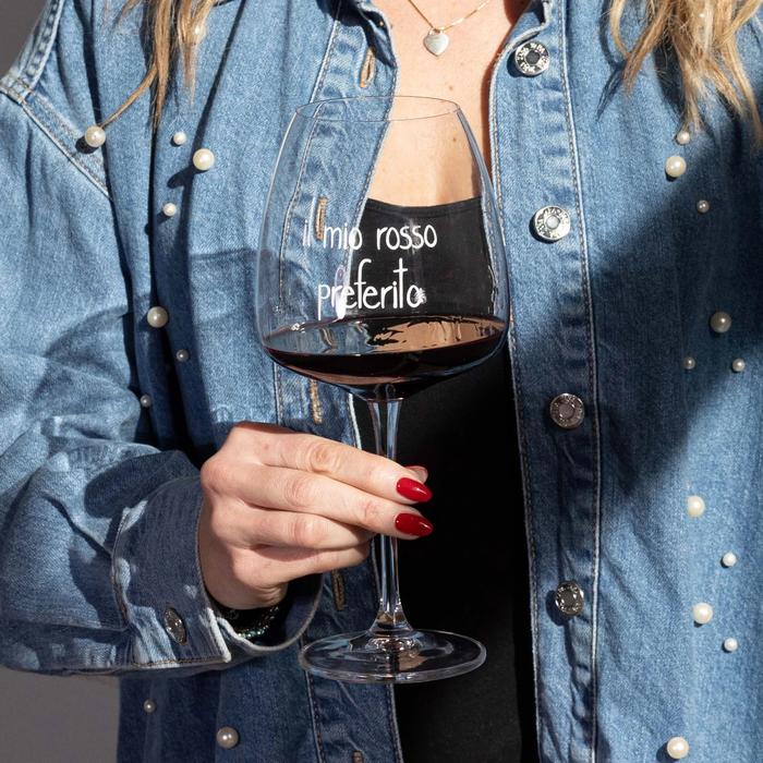 Set 2 Calici in Vetro "Il mio Rosso Preferito" 77 cl