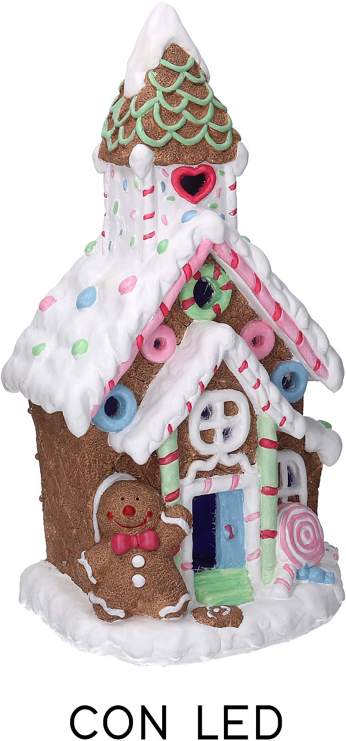 Casetta in Resina Candy con Led h 50 cm