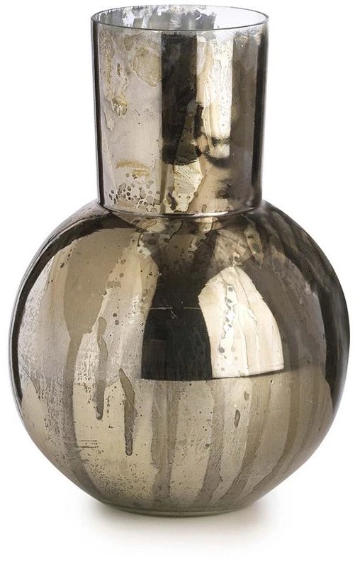 Vaso Di Vetro Tondo Cangiante Oro