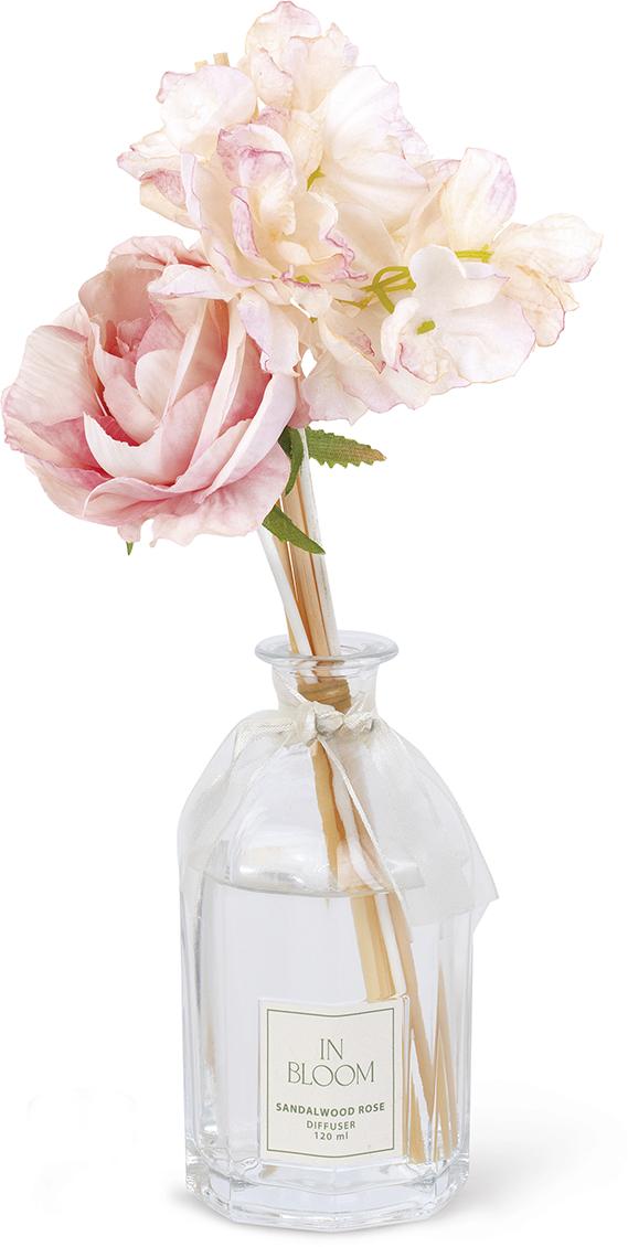 Diffusore in Vetro SandalWood Rose con Fiori Rosa