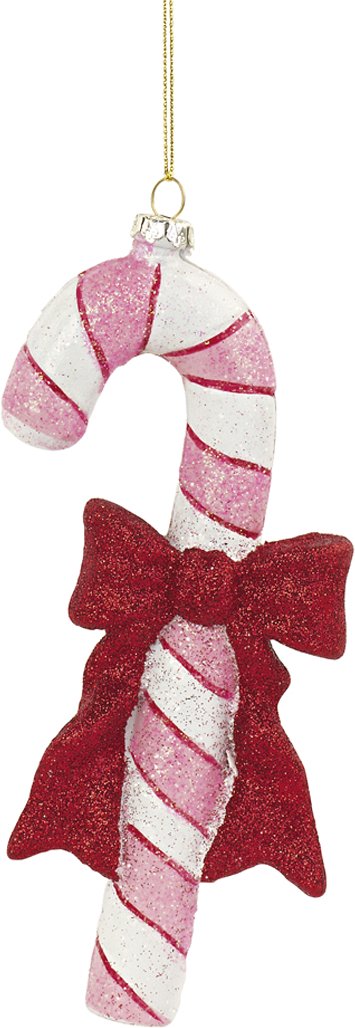 Decorazione Bastoncino Candy Natale con Fiocco Rosso