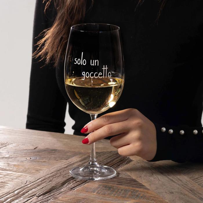 Set 2 Calici in Vetro "Solo un Goccetto" 64 cl