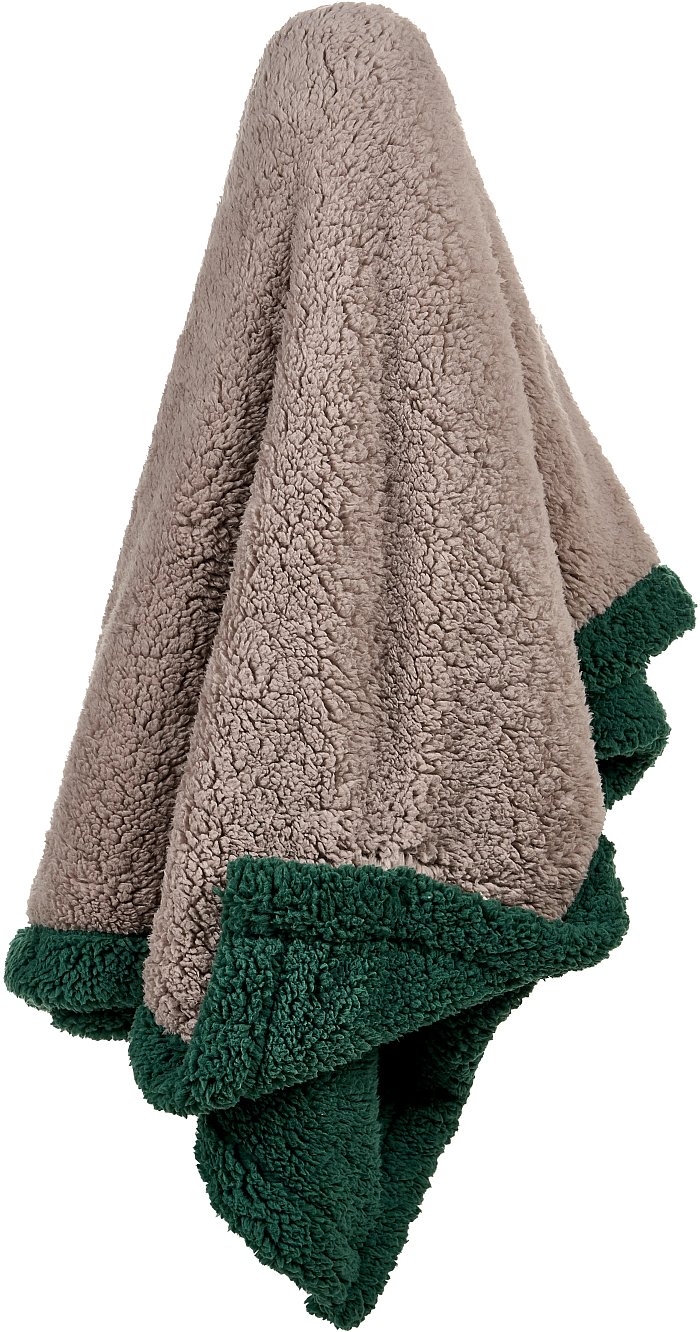 Plaid Sherpa Beige/Verde 130x160 cm