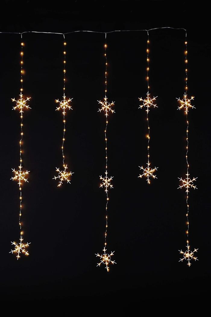 Tenda Luci effetto Pioggia Fiocchi di Neve -  Luce Calda 234 Nanoled