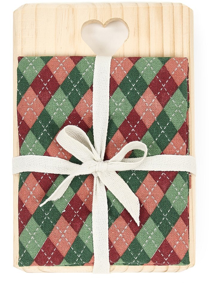 Set Tagliere in Legno con Strofinaccio