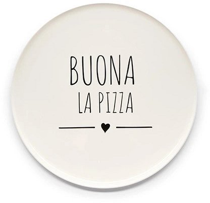 Piatto Pizza In Porcellana "Buona La Pizza"