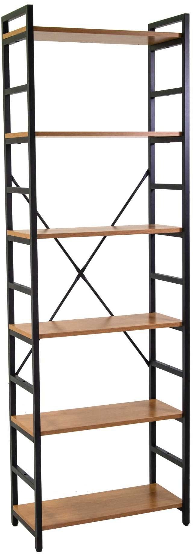 Scaffale in legno e ferro Achille 6 ripiani