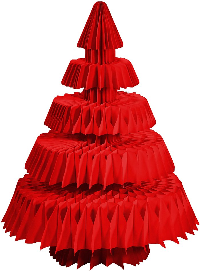 Decorazione Albero in Carta a Nido d'Ape Rosso