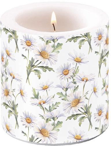 Candela Decorata Beautiful Daisies