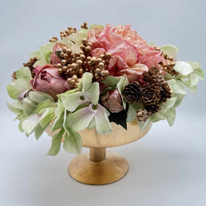 Composizione Floreale Peonie Grande con Vaso in Vetro