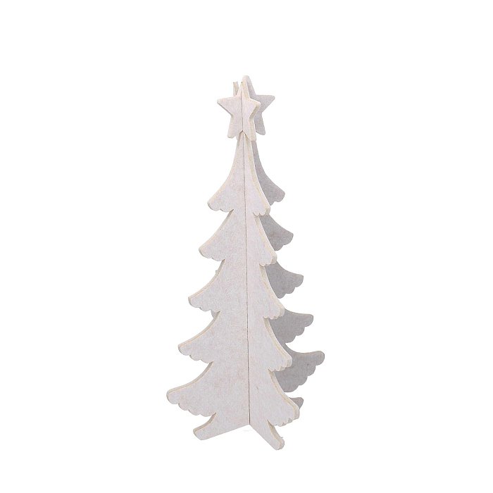 Albero Medio in Feltro Bianco con Puntale Stella