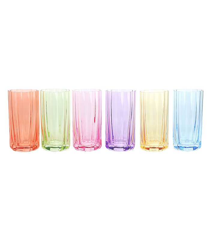 Set 6 Bicchieri Assortiti in Vetro Colorato
