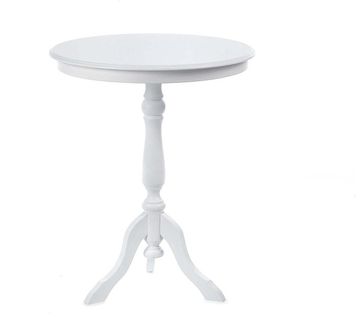 Tavolo tondo in legno bianco