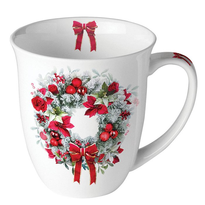 Mug 0,4 L .Tea in Ceramica Blooming Wreath
