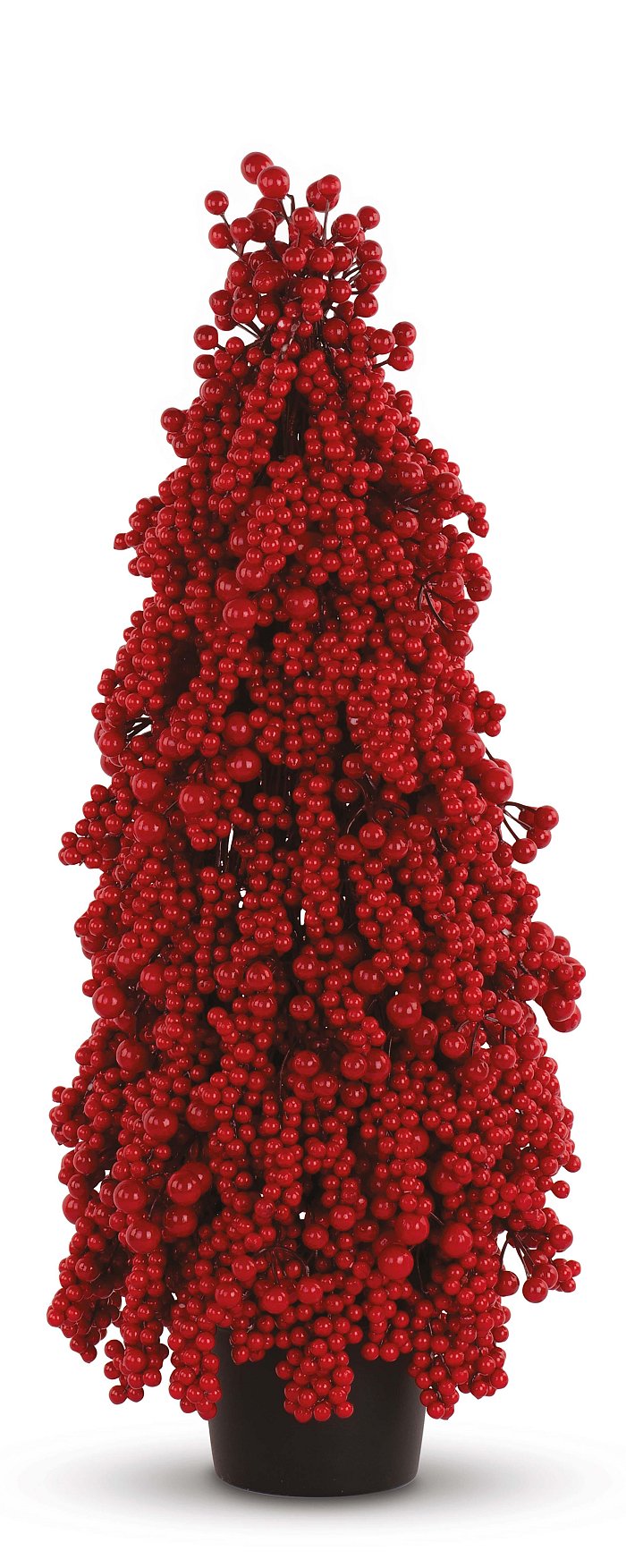 Albero Grande a Cono con Bacche Rosse in Vaso