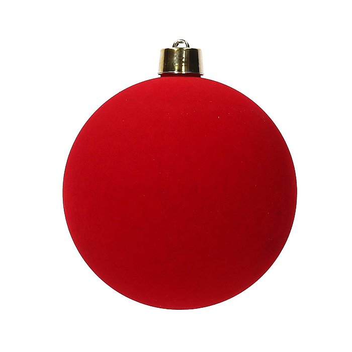 Sfera di Plastica Grande in Velluto Rosso