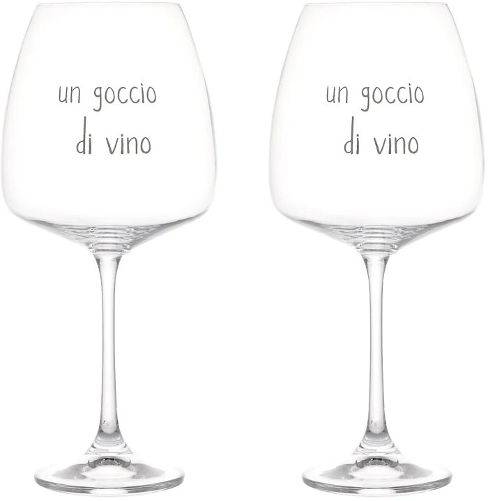 Set 2 calici 77 cl. "Un goccio di vino"